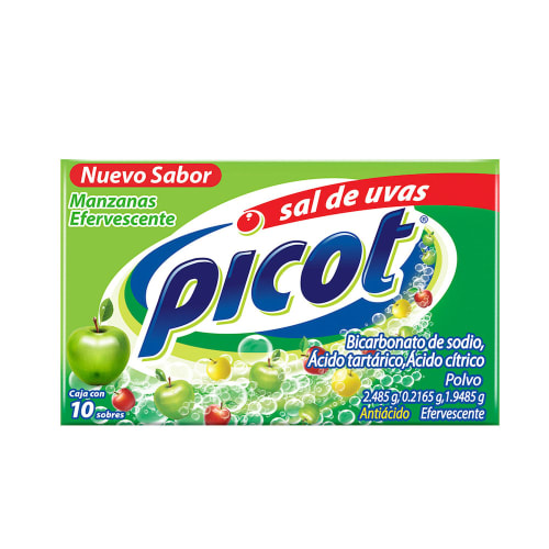 Comprar Picot Sal De Uvas 2.485/0.2165/1.9485 G Polvo Sabor Manzana Con 10 Sobres