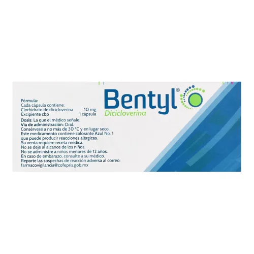 Comprar Bentyl 10 Mg Con 30 Cápsulas