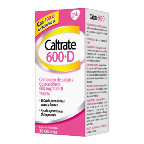 Comprar Caltrate 600+D 600 Mg/400 Ui Con 30 Tabletas