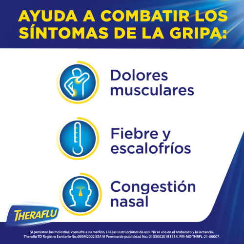 Comprar Theraflu Td 650/10 Mg Granulado Con 6 Sobres Sabor Limón