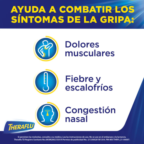 Theraflu Td 650/10 Mg Granulado Con 10 Sobres Sabor Limón
