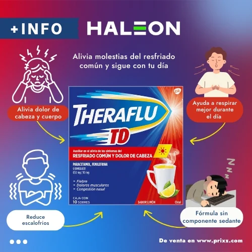 Theraflu Td 650/10 Mg Granulado Con 10 Sobres Sabor Limón