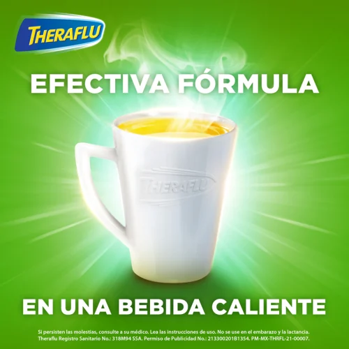 Theraflu 650/20/10 Mg Granulado Con 10 Sobres Sabor Limón