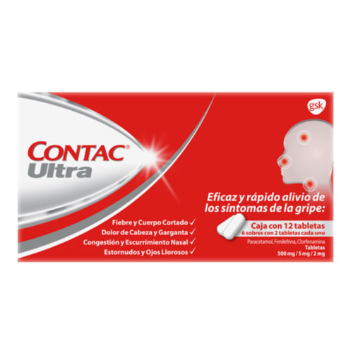 Comprar Contac Ultra 500/5/2 Mg Con 12 Tabletas