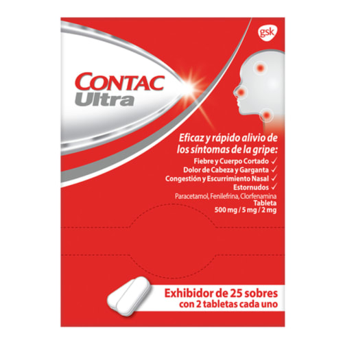 Comprar Contac Ultra Exhibidor De 25 Sobres Con 2 Tabletas C/U