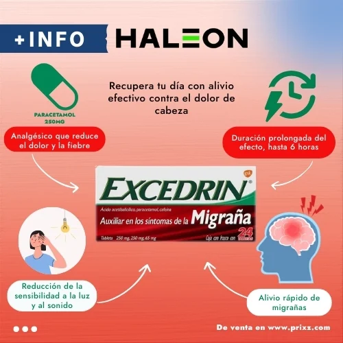 Excedrin Migraña 250/250/65 Mg Con 24 Tabletas