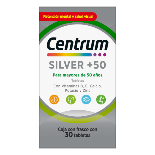 Comprar Centrum Silver+50 Multivitamínico Con 30 Tabletas.