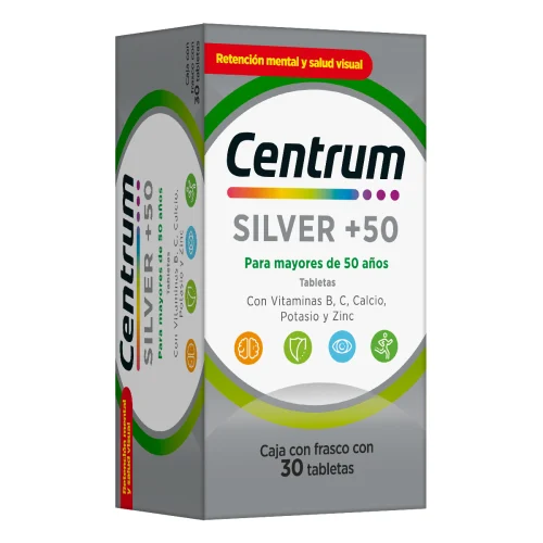 Comprar Centrum Silver+50 Multivitamínico Con 30 Tabletas.