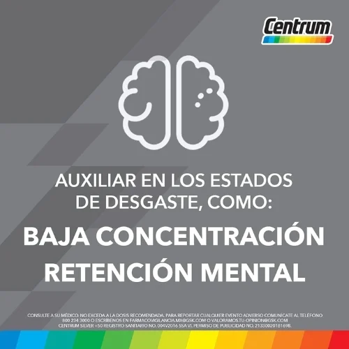 Comprar Centrum Silver+50 Multivitamínico Con 30 Tabletas.