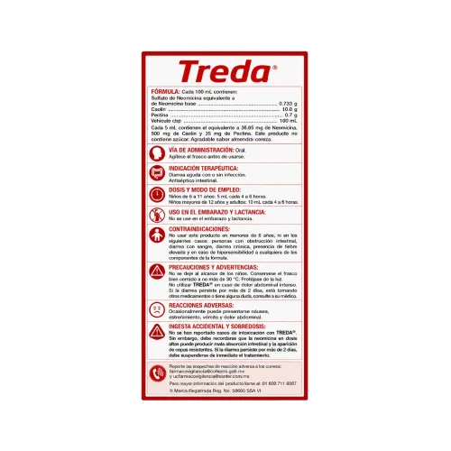 Treda 0.733/10/0.7 G Suspensión Oral Sabor Almendra Cereza 75 Ml