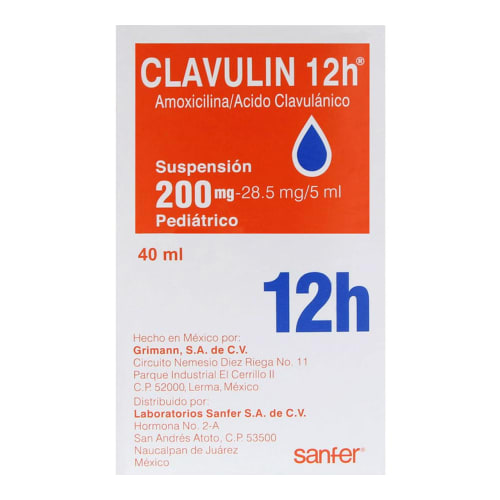 Comprar Clavulin 200/28.5 Mg Con 40 Ml Suspensión Pediátrica