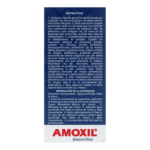 Amoxil Amoxicilina 250 Mg Con 75 Ml De Supensión