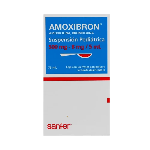 Comprar Amoxibron Pediátrica 500/8 Mg Con 1 Frasco Para 75 Ml Suspensión