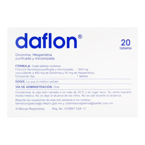 Daflon 450/50 Mg Con 20 Tabletas