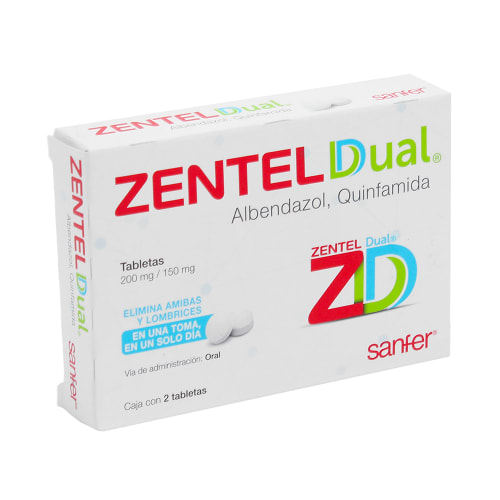 comprar Zentel Dual 200/150 Mg Con 2 Tabletas