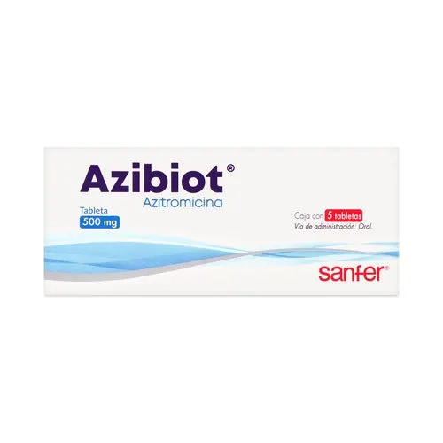 Azibiot Azitromicina 500 Mg Con 5 Tabletas