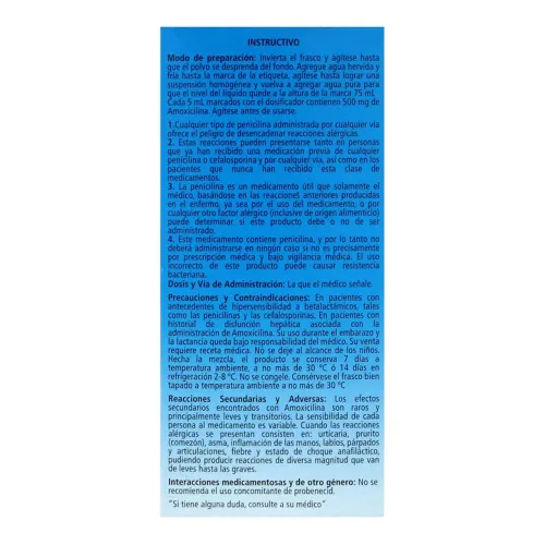 Comprar Penamox Pediátrico 500 Mg Con 75 Ml De Suspensión