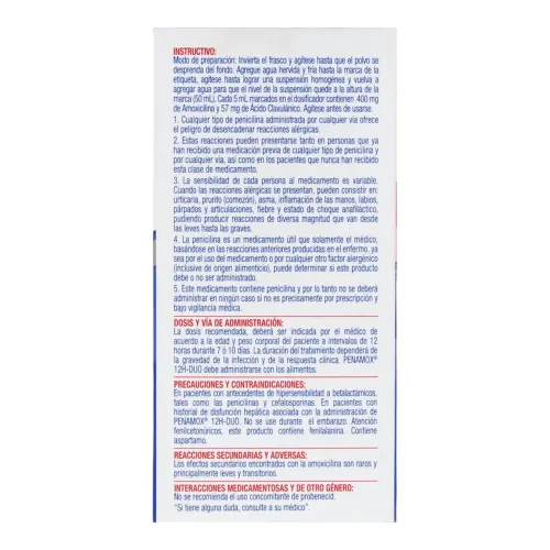 Comprar Penamox 12H Duo 400/57 Mg Con 50 Ml De Suspensión