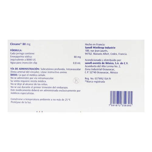 Clexane 80 Mg 2 Jeringas Prellenadas