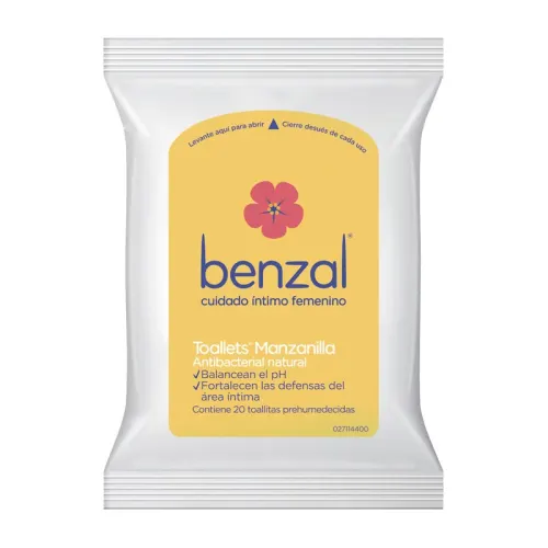 Comprar Benzal Toallitas Húmedas Manzanilla 20 Piezas Bolsa