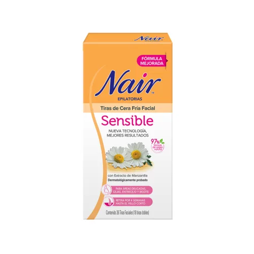 Comprar Nair Tiras De Cera Fría Facial Piel Sensible 36 Tiras