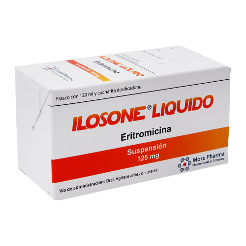 Ilosone Eritromicina Líquido 125 Mg Suspensión 120 Ml