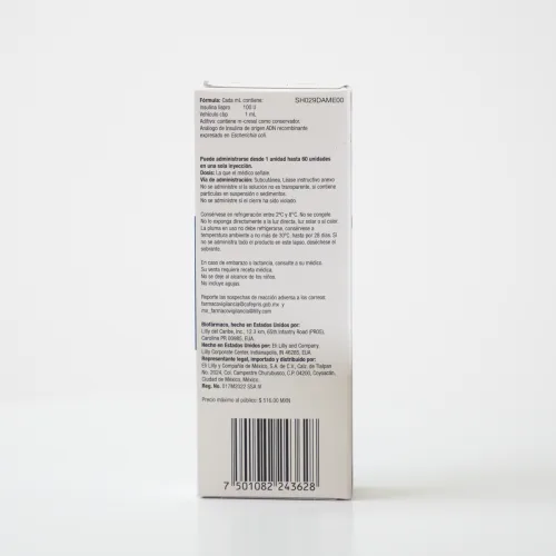 Lyumjev Kwikpen 100 U Con 1 Pluma Precargada