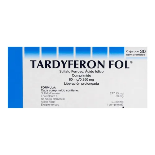 Tardyferon Fol 80/0.350 Mg Con 30 Comprimidos