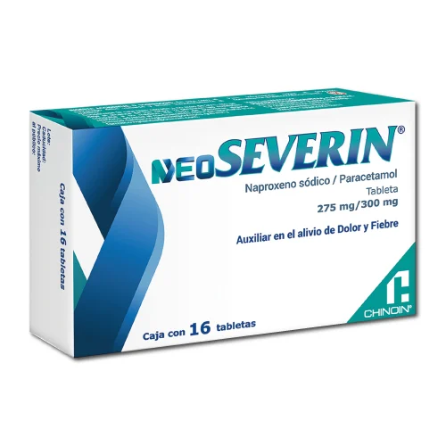 Neoseverin Naproxeno Sódico Paracetamol 275 Mg / 300 Mg Con 14 Tabletas
