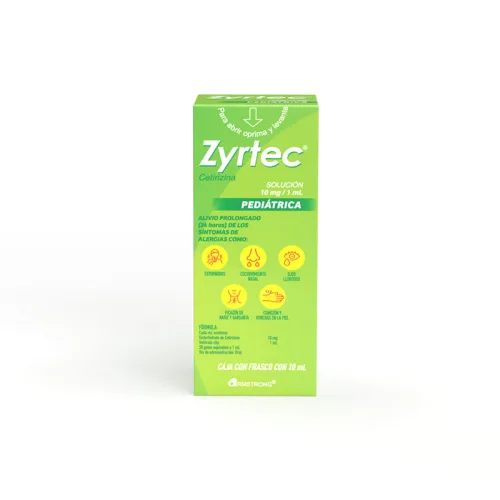 Comprar Zyrtec Pediátrico 10 Mg Con 10 Ml De Solución