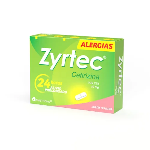 Zyrtec 10 Mg Con 10 Tabletas