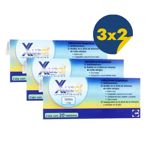 Comprar Xuzal 5 mg con 20 tabletas pack 3