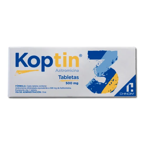 Koptin Azitromicina 500 Mg Con 3 Tabletas