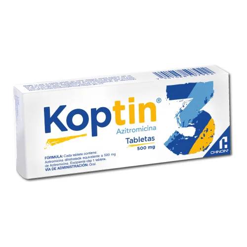 Koptin Azitromicina 500 Mg Con 3 Tabletas