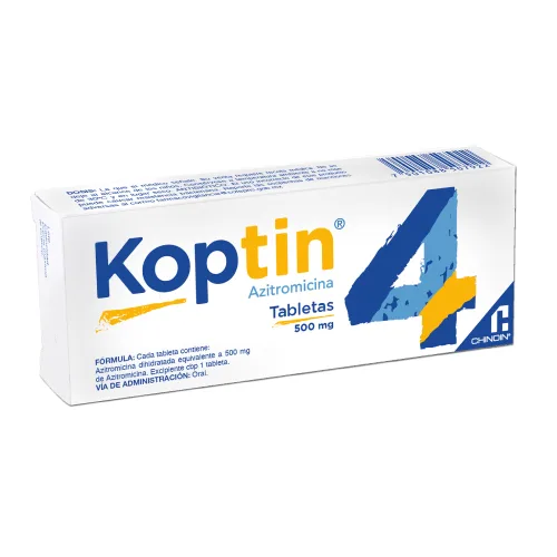 Koptin Azitromicina 500 Mg Con 4 Tabletas