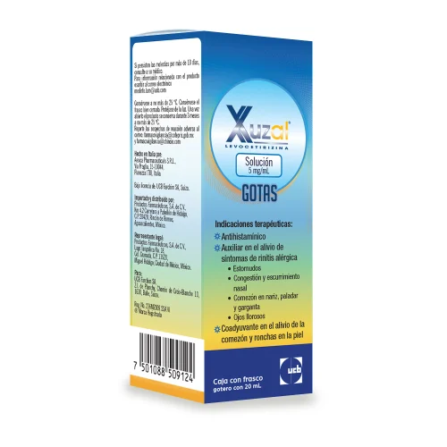 Xuzal 5 Mg Con 20 Ml De Solución