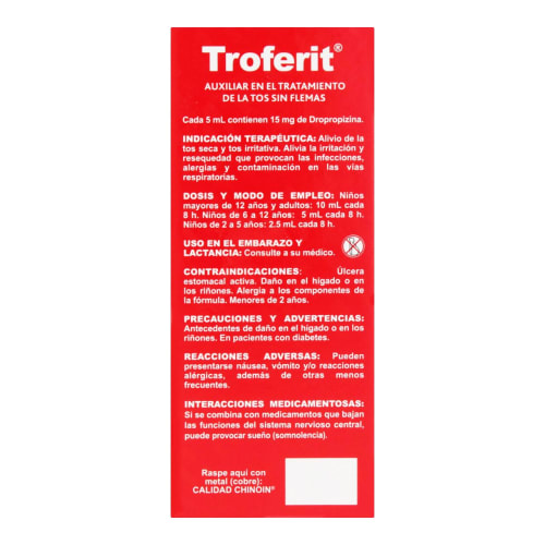 Comprar Troferit 3 Mg Jarabe 120 Ml