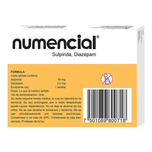 Comprar Numencial 50/2.5 Mg Con 30 Tabletas