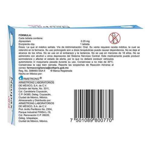 Neupax 0.25 Mg Con 30 Tabletas