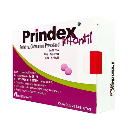 Comprar Prindex Infantil 3/1/80 Mg Con 20 Tabletas Masticables