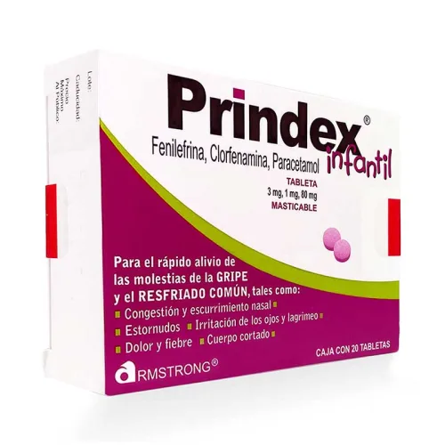 Comprar Prindex Infantil 3/1/80 Mg Con 20 Tabletas Masticables