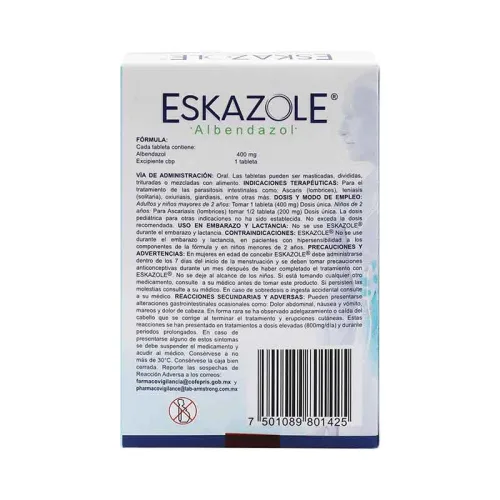 Eskazole 400 Mg Con 1 Tableta