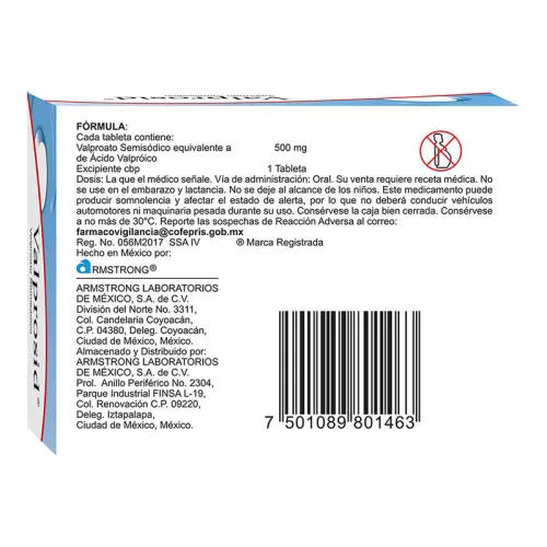 Valprosid 500 Mg Con 30 Tabletas