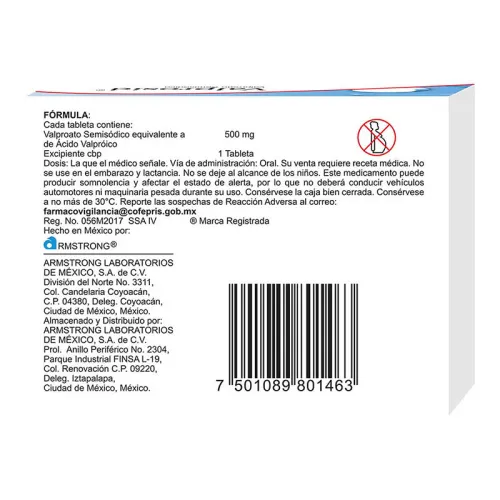 Valprosid 500 Mg Con 30 Tabletas