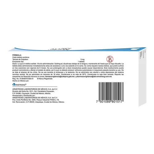 Nocte Sublingual 5 Mg Con 10 Tabletas