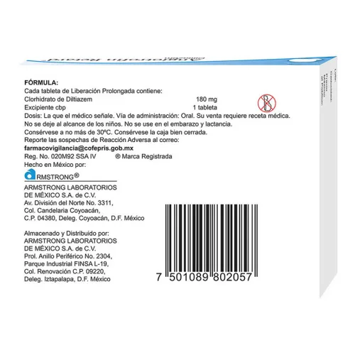 Comprar Angiotrofin Retard 180 Mg Con 10 Tabletas