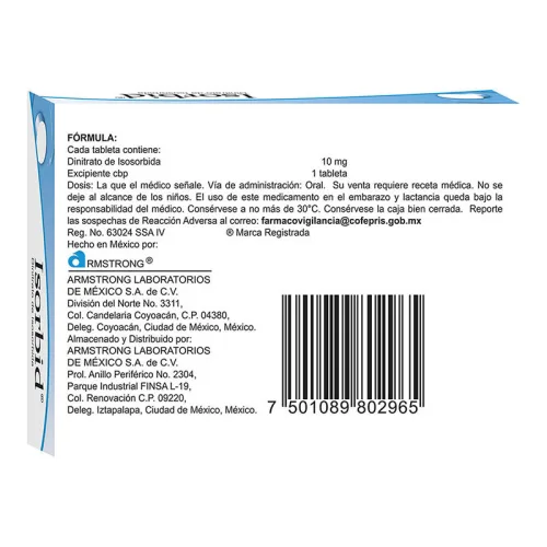 Isorbid 10 Mg Con 40 Tabletas