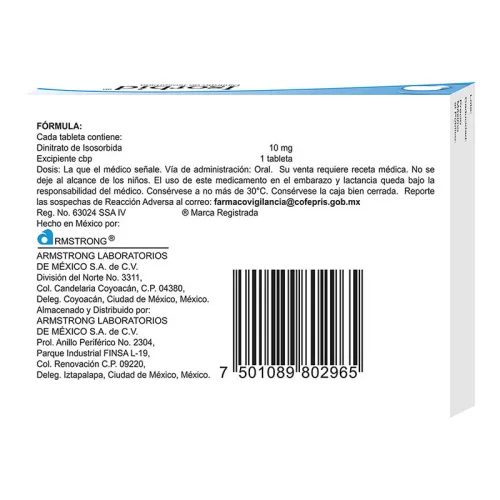 Isorbid 10 Mg Con 40 Tabletas