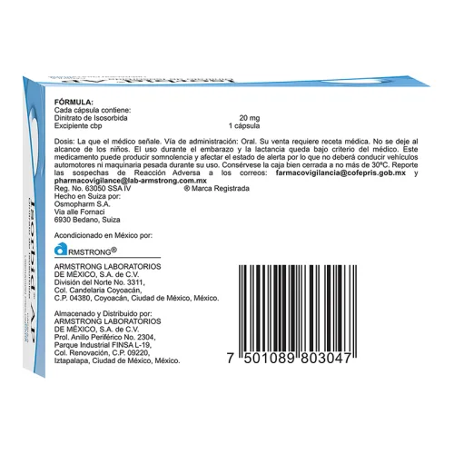 Isorbid Ap 20 Mg Con 40 Tabletas