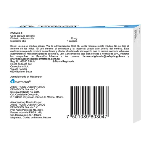 Isorbid Ap 20 Mg Con 40 Tabletas